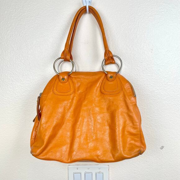 Latico Womens Bag Genuine Leather Orange Oversized Slouchy Hobo Shoulder Boho - Picture 2 of 16